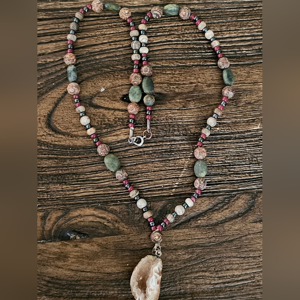 OOAK Druzy Quartz Multi Gem Necklace